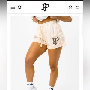 NWT Inaka Power Women’s Pinstripe Short - White Sand